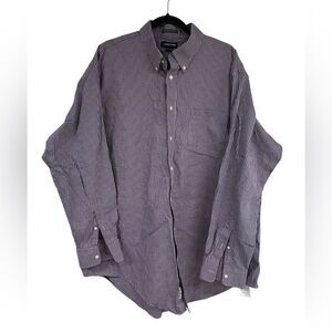 Lands’ End Mens No Iron Pinpoint Oxford Shirt Big & Tall 18.5/37. Pink/Blue